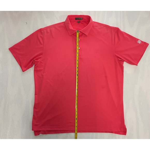 Peter Millar Polo Shirt Performance Golf Athletic Stretch Pink XL - Picture 3 of 8